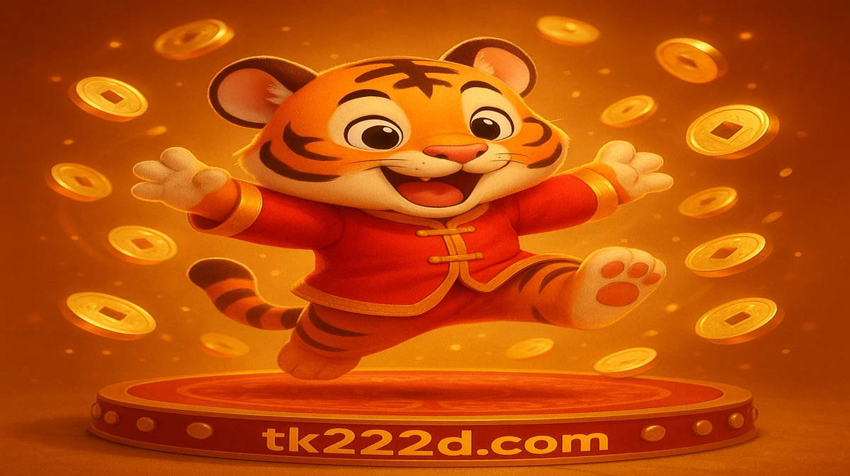 tk222-এ ফোর্টুন টাইগার গেমটির মিষ্টি কার্টুন মূর্তি সোনা–মুদ্রার বর্ষণ ও সৌভাগ্যের লাল লণ্ঠনের মধ্যে মার্শাল আর্টস-স্টাইলের ভঙ্গি ধারণ করেছে।