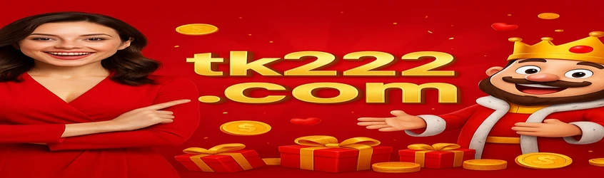 tk222 র লাল থিমের বাংলায় ব্যানার—প্রতি দিনের লাল খামের আয়োজন ঘোষিত; মোট বোনাস ৯০ লাখ টাকা; ছবিতে একজন নারী ও ভাগ্য দেবতা চরিত্র উপস্থিত।